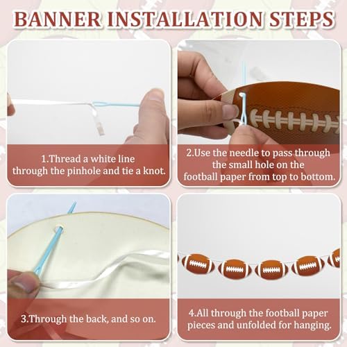 5 Serving Football Party Decorations Set