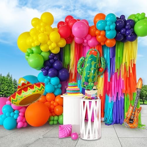 Mexican Fiesta Decorations 134 PCS Balloon Kit