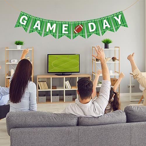 Doumeny 2Pcs Green Football Banner Garland Decor