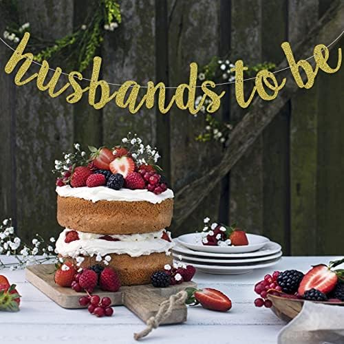 Husbands To Be Banner Gold Glitter Pre-Strung