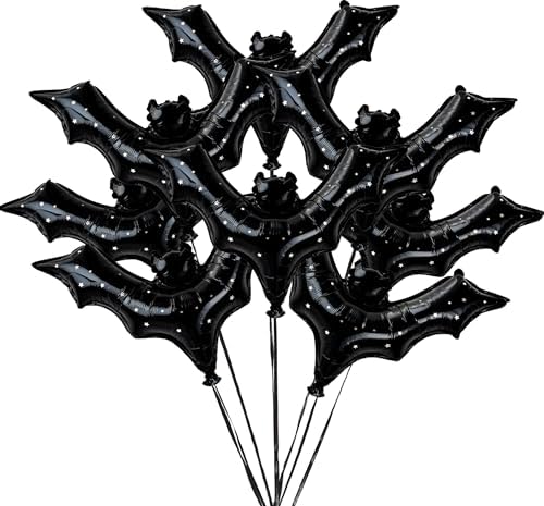 Cheerland Black Bat Balloons Halloween Decor 8pcs