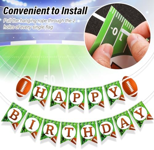 Grevosea Football Birthday Banner Party Decorations