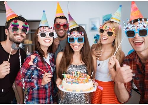 16 Pcs Birthday Hats Sunglasses Adult Party Decorations