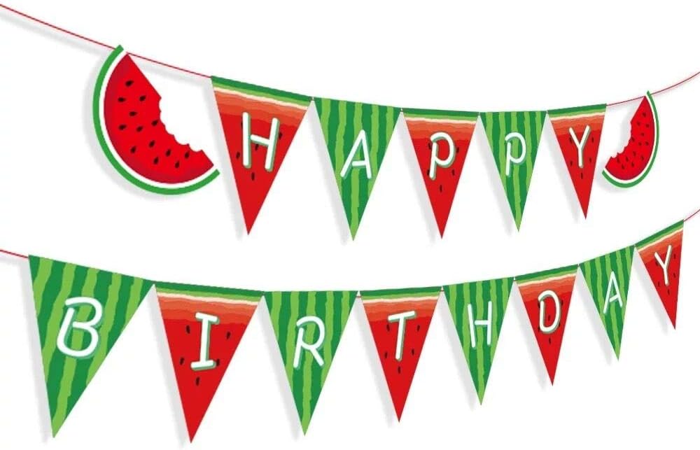 One In A Melon Birthday Banner Decorations