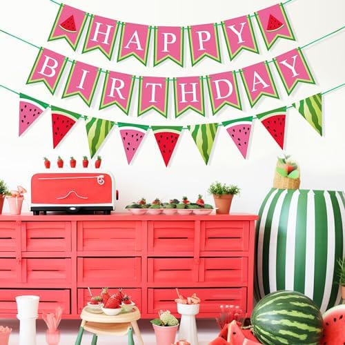Uniwish Watermelon Birthday Banner Summer Decor