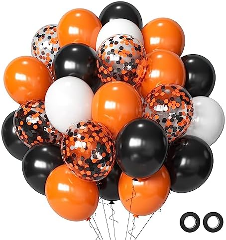 Halloween Balloons Black Orange Set 50Pcs 12inch Decorations