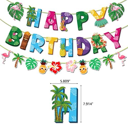 Hawaiian Birthday Banner 3 Pack Luau Decorations