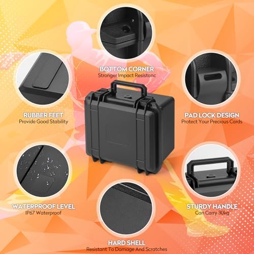 CampFENSE Graded Card Storage Box with Magnetic Holder and Waterproof Case