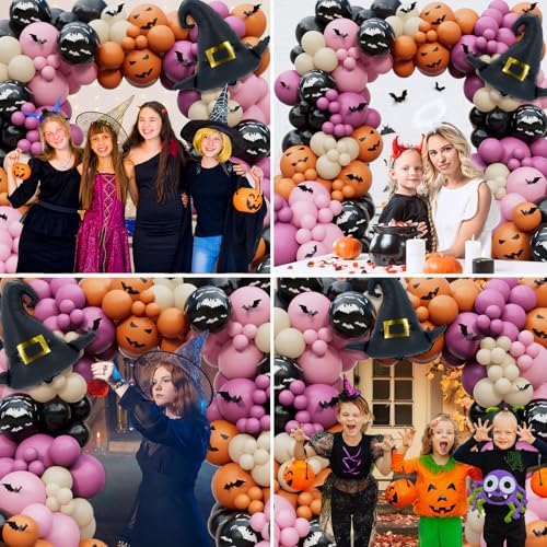 196Pcs Halloween Balloons Garland Arch Kit