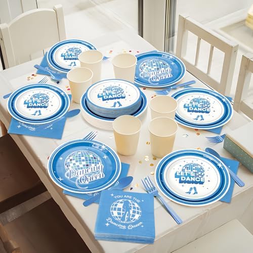 180PCS Dancing Queen Party Plates Napkins Set