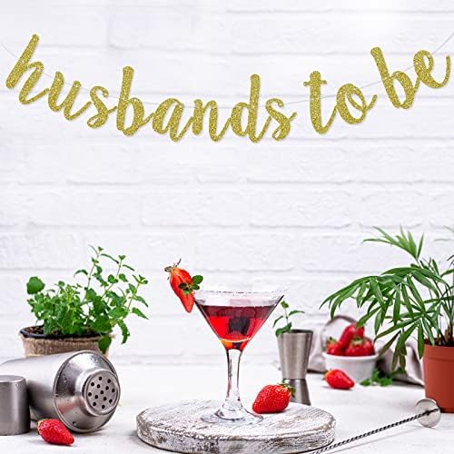 Husbands To Be Banner Gold Glitter Pre-Strung