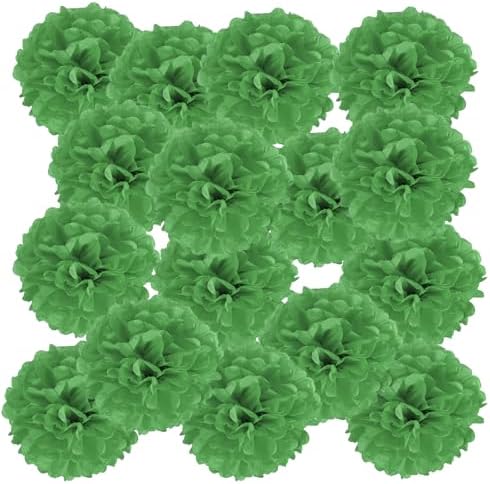 PATIKIL 4 Inch Green Tissue Pom Poms 20 Pack