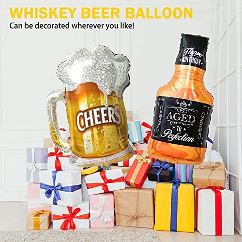 Whiskey Bottle Beer Cup Balloons Set of 4