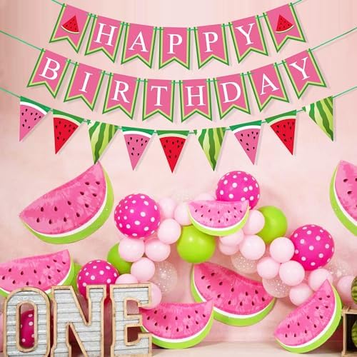 Uniwish Watermelon Birthday Banner Summer Decor