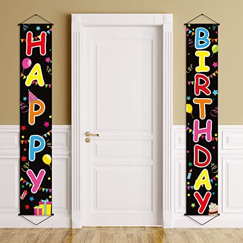 Tatuo Colorful Happy Birthday Door Banner Set