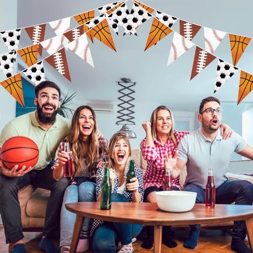 HESTYA 5 Pcs Sport Party Decorations Bunting Garland