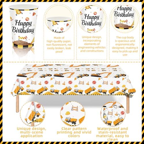 Construction Birthday Party Supplies for 24 Guests