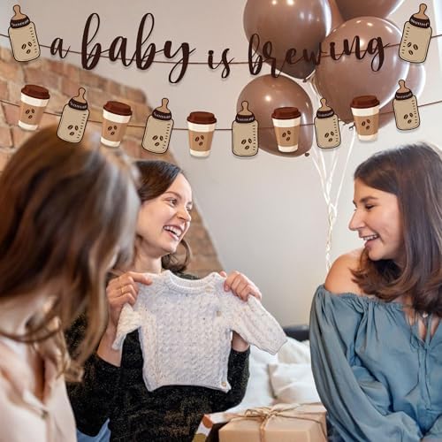 Coffee Theme Baby Shower Banner and Pennant Garland