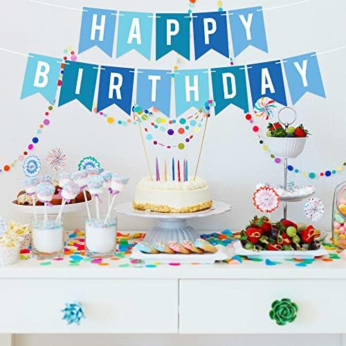 Pre-strung Happy Birthday Banner Blue