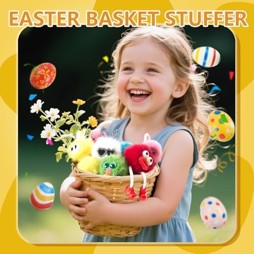 30 pcs Fluffy Plush Kids Keychains Set