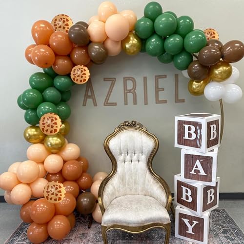 Green Brown Balloons 60 Pcs for Birthday Party Decorations