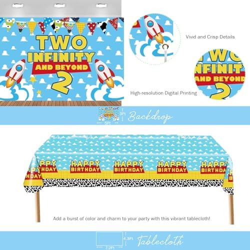 Two Infinity and Beyond Birthday Decorations 122 pcs