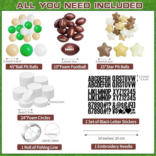 98 Pcs Football Themed Birthday Banner DIY Kit