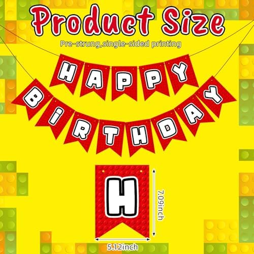 Oudain Pre-Strung Happy Birthday Banner for Kids