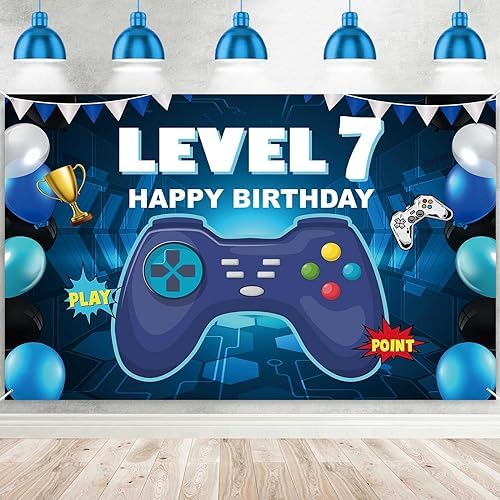 Level 7 Birthday Party Banner Decorations for Kids