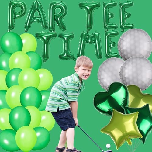 Golf Party Decorations Green Balloons Banner Set