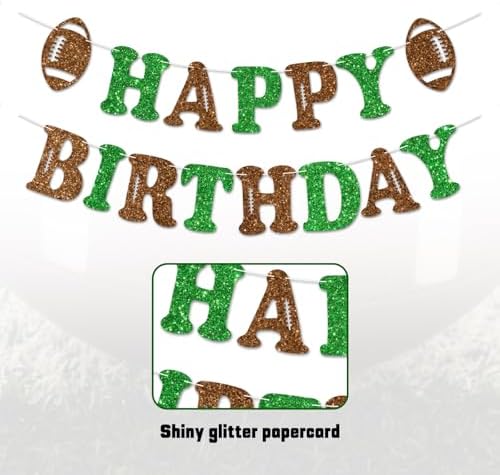Football Happy Birthday Banner Prestrung Decor