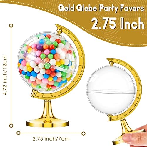 60 Pieces Mini Globe Candy Containers Gold Party Favors