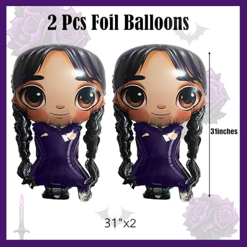 2Pcs 31 Inch Gothic Foil Balloons Set Purple