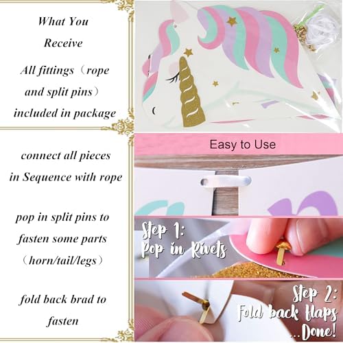 Unicorn Birthday Banner for Kids Party Decorations