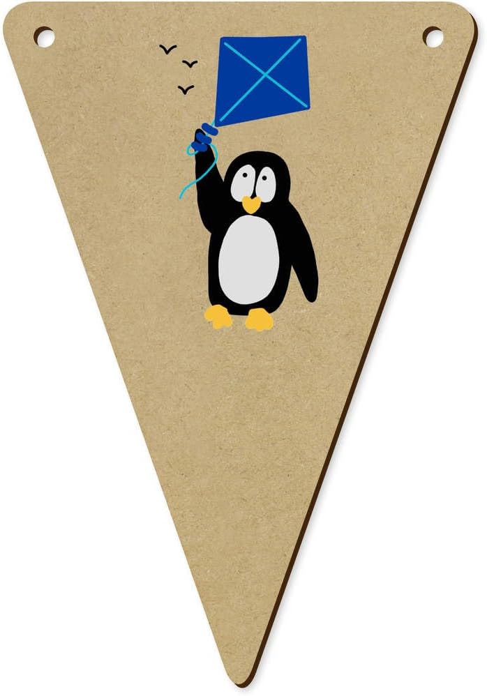 5 x 140mm Penguin Flying with The Birds Wooden Bunting Flags