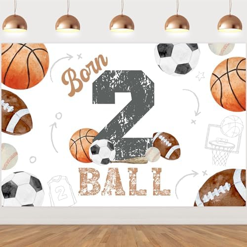 Born Two Ball Birthday Party Decorations with Backdrop Banner