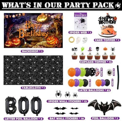 Halloween Birthday Party Decor 105 Pcs Decor Set