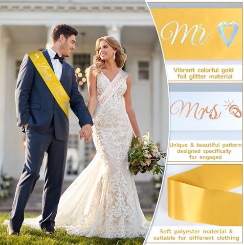 Gold Engagement Party Decorations Set with Balloons and Swirls