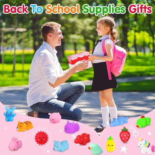 130PCS Mochi Squishy Toy Set Party Favors for Kids