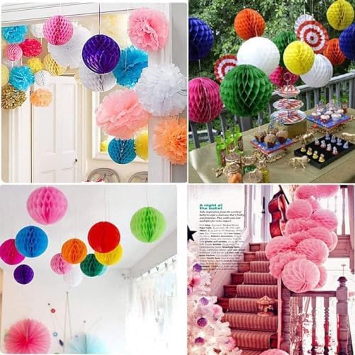 20pcs Green Honeycomb Flower Balls for Decorations