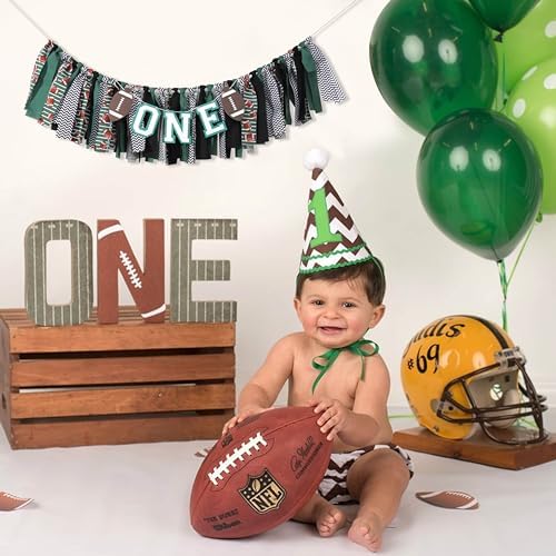 Football 1st Birthday High Chair Banner Decoration Green