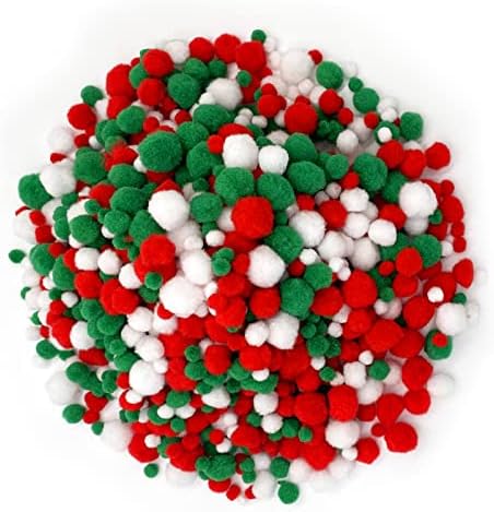 Lusy DM 1200 Piece Christmas Pom Poms Set