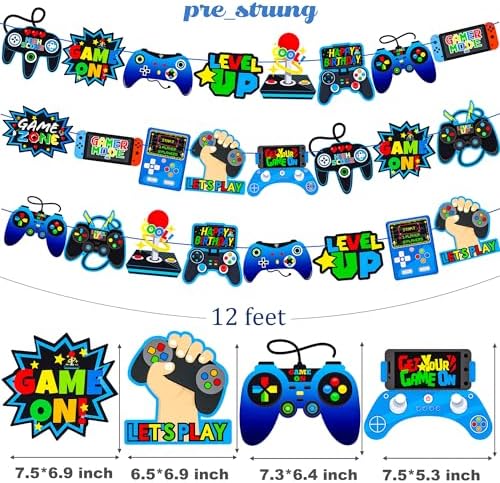 3pcs Video Game Controller Decor Banners for Kids Party