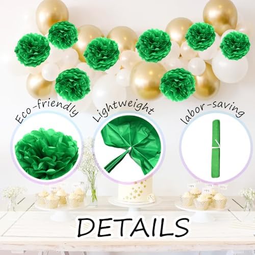 Ruidee 12 Pieces Tissue Paper Pom Poms Decorations