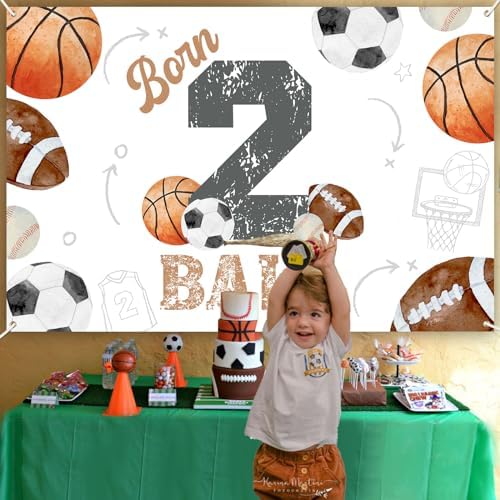 Born Two Ball Birthday Party Decorations with Backdrop Banner