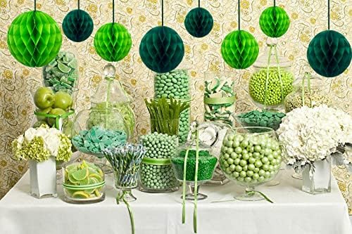 ZOOYOO 12Pcs Honeycomb Balls Decorations Green