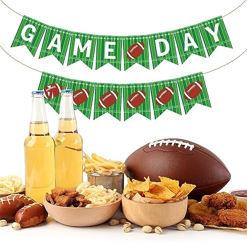 Doumeny 2Pcs Green Football Banner Garland Decor
