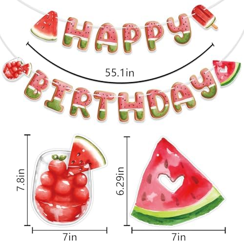 Watermelon Birthday Banner for Summer Party Decor