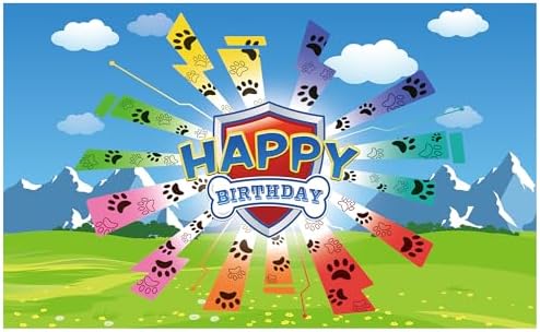 Dog Paw Birthday Banner Decorations 708x433 Inch