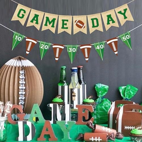Game Day Burlap Banner Football Garland Bunting